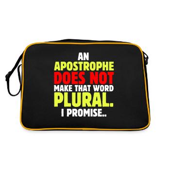 Jour de ponctuation professeur d'anglais grammaire grammaire - Sac Retro - noir/or - Dos