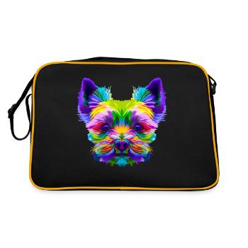 Propriétaire de chien Yorkshire Terrier géométrique - Sac Retro - noir/or - Dos