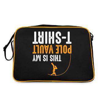 Stabhochsprung Spruch Leichtathletik Athlet - Retro Tasche - Schwarz/Gold - Hinten