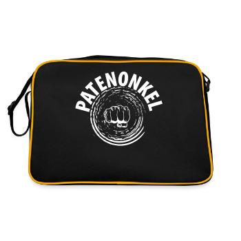 Patenonkel - Taufgeschenk - Retro Tasche - Schwarz/Gold - Hinten