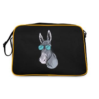 Funny donkey with cool sunglasses Muli - Retro Bag - black/gold - Back