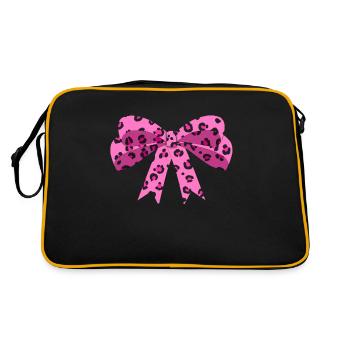 Pink Leopard Bow Tie Women Bow Tie Gift - Retro Bag - black/gold - Back