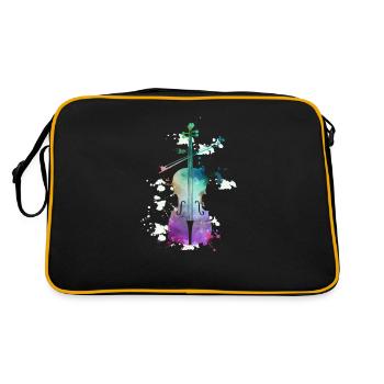 Violoncello stringed instrument cellist with cello - Retro Bag - black/gold - Back