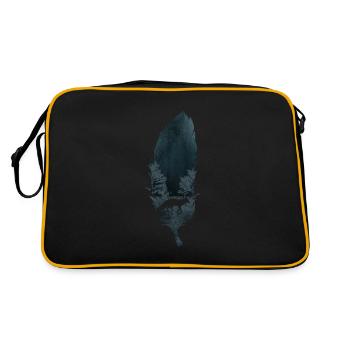 Feather with wolf silhouette headdress Indian - Retro Bag - black/gold - Back