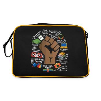 Black Power Black History Month Fist T Shirt - Retro Bag - black/gold - Back