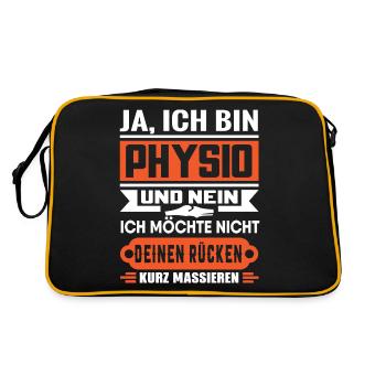 Physiotherapeut Physio Geschenk Physiotherapie - Retro Tasche - Schwarz/Gold - Hinten
