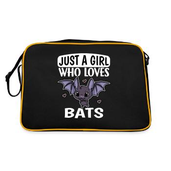 Just A Girl Who Loves Bats Fledermaus Kostüm - Retro Tasche - Schwarz/Gold - Hinten