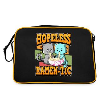 Lustig Anime Ramen Romantik Otaku Spruch Geschenk - Retro Tasche - Schwarz/Gold - Hinten