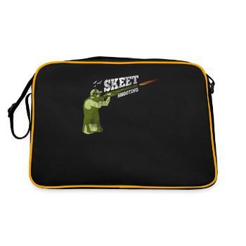 Skeet Schießen Tontauben - Retro Tasche - Schwarz/Gold - Hinten