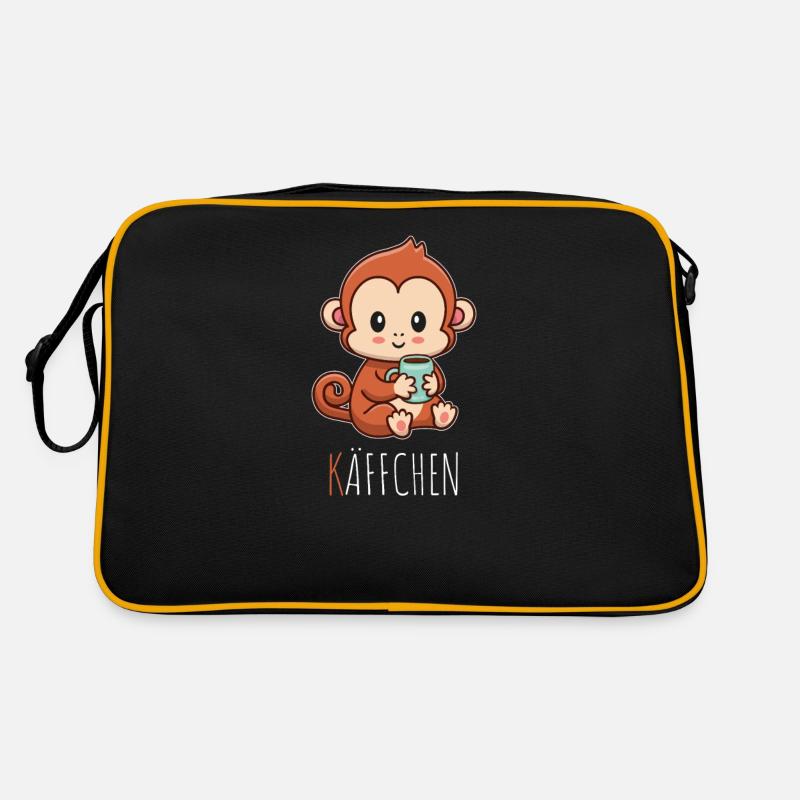 Singe Käffchen avec tasse de café buveur de café Sac Retro