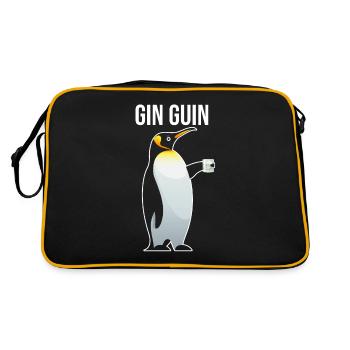 Gin Guin Penguin Gin Bartender Gin Gift - Retro Bag - black/gold - Back