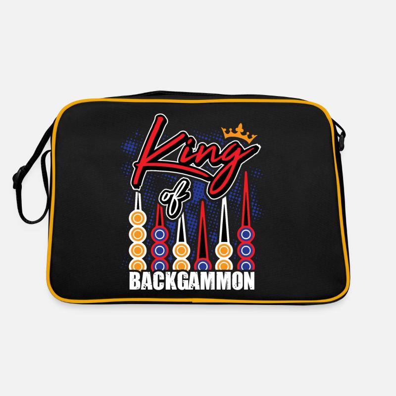 Backgammon Backgammon Spiel Backgammon King - Retro Tasche - Schwarz/Gold