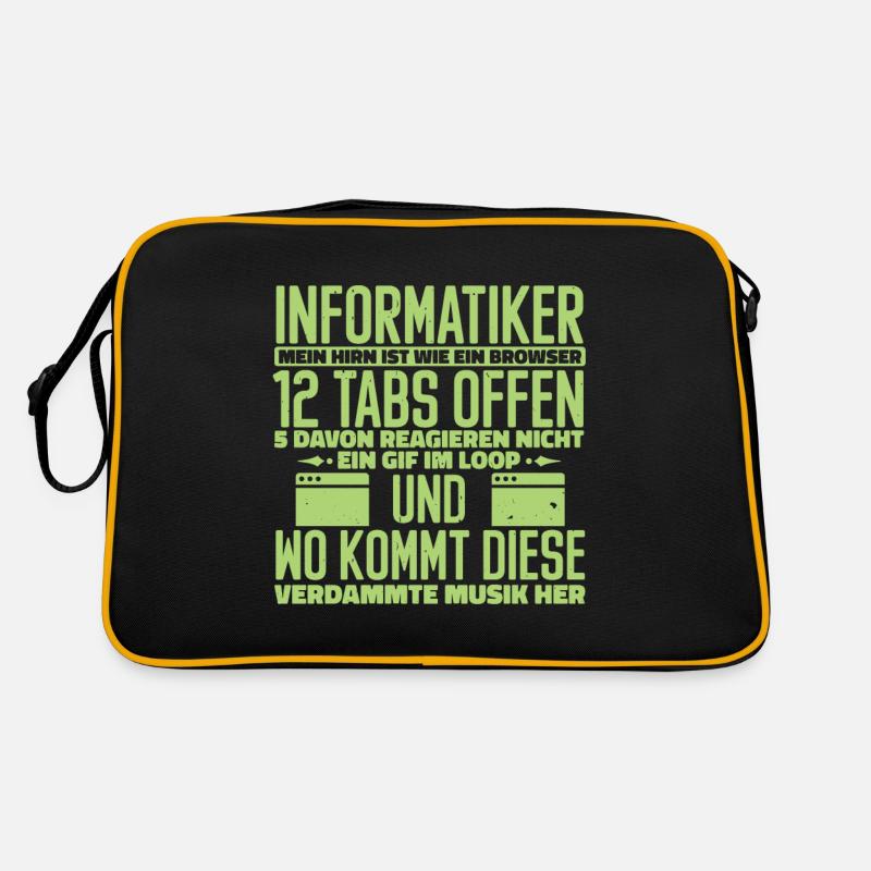Informatiker 12 Tabs Offen Retro Tasche