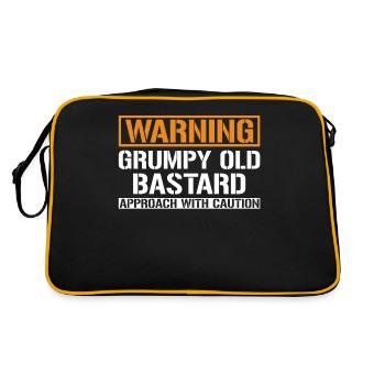 Warning Grumpy Old Bastard T-Shirt - Retro Bag - black/gold - Back