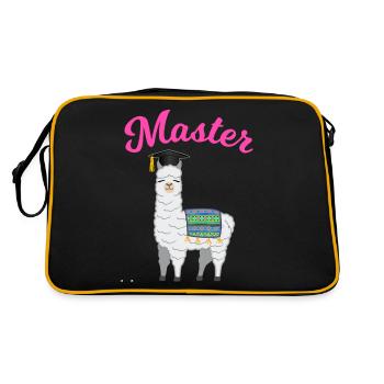 Diplôme de Master cadeau Llama Alpaga - Sac Retro - noir/or - Dos