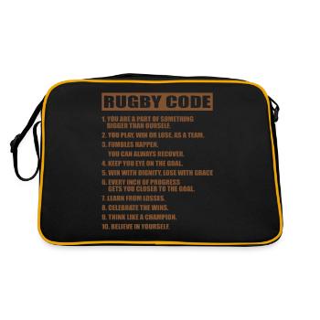 RUGBY CODE - Retro Bag - black/gold - Back
