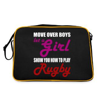 RUGBY WOMAN GIRL SISTER - Retro Bag - black/gold - Back