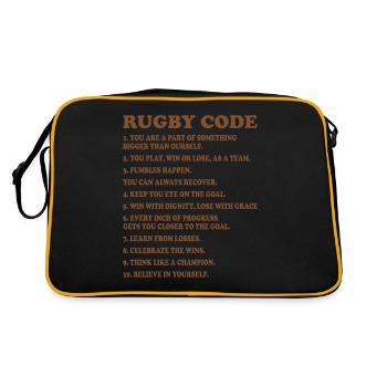 RUGBY CODE TEAM COACH - Retro Bag - black/gold - Back