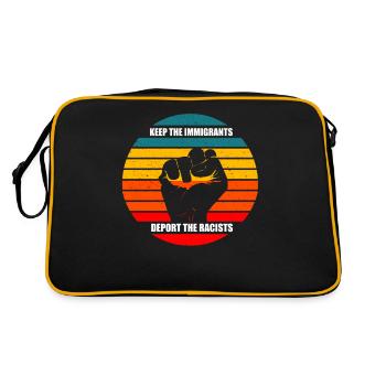 keep the immigrants deport the racists - Retro Bag - black/gold - Back