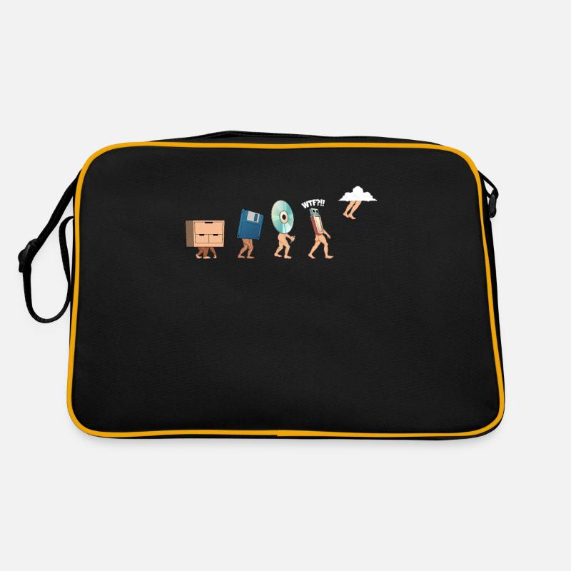 Cloud Computing Evolution - Geschenkidee für Nerd - Retro Tasche - Schwarz/Gold