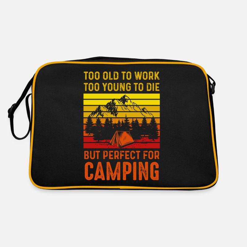 Camping too old to work - Retro Bag - black/gold