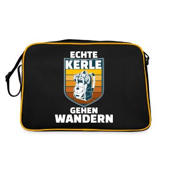 Wandern Wanderer - Retro Tasche - Schwarz/Gold - Hinten