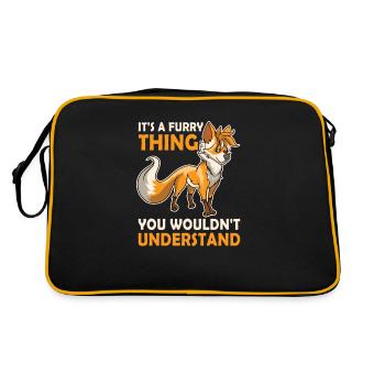 Furry Fandom Furries Fursona - Sac Retro - noir/or - Dos