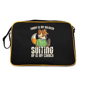 Furry Fandom Furries Fursona - Sac Retro - noir/or - Dos