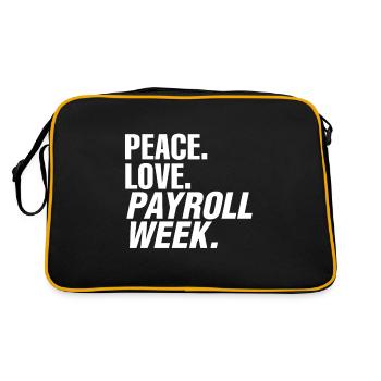 Semaine nationale de la paie Semaine de la paie Peace Love Busi - Sac Retro - noir/or - Dos