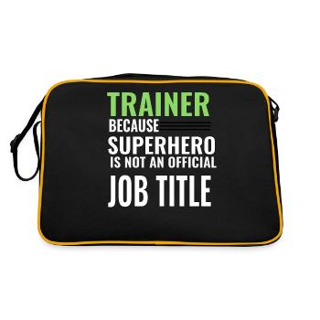 Trainer because super Hero is not an Jobtitle - Retro Tasche - Schwarz/Gold - Hinten