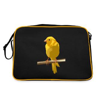 Canary on branch - Retro Bag - black/gold - Back