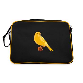 Canary on branch - Retro Bag - black/gold - Back