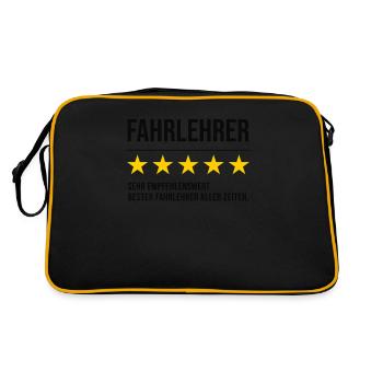 Fahrlehrer Fahrschullehrer Geschenk Bewertungen - Retro Tasche - Schwarz/Gold - Hinten