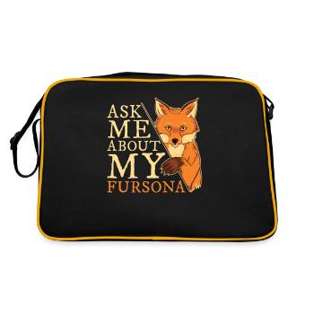 Furry Fandom Furries Fursona - Sac Retro - noir/or - Dos