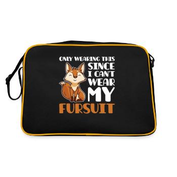 Furry Fandom Furries Fursona - Sac Retro - noir/or - Dos