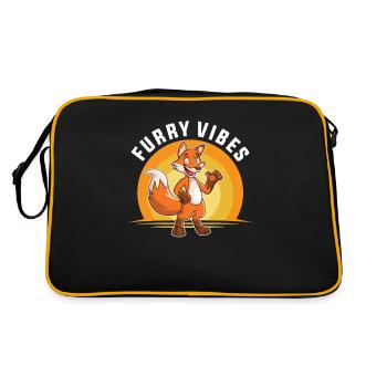 Furry Fandom Furries Fursona - Sac Retro - noir/or - Dos