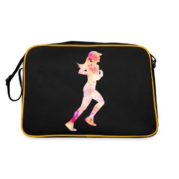 Jogging Running Runner Gift Men Women - Retro Bag - black/gold - Back