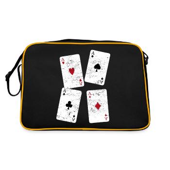 Cartes à jouer cartes ace jeu de cartes cadeau - Sac Retro - noir/or - Dos