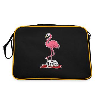 Conception de flamant rose d'Halloween pour un fan de flamant rose - Sac Retro - noir/or - Dos
