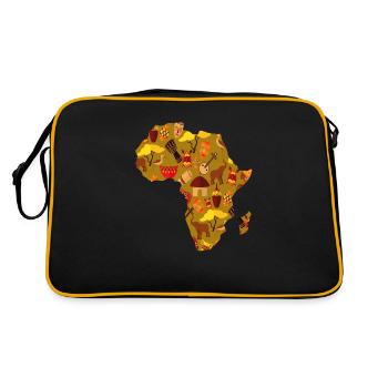Safari carte de l'Afrique - Sac Retro - noir/or - Dos