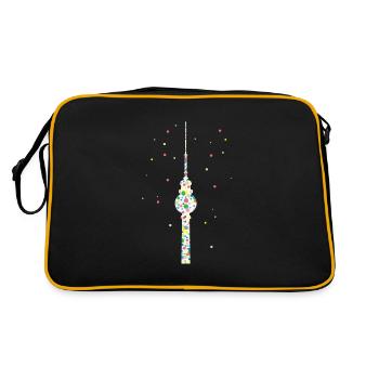 Berlin Tower Berliner Fernsehturm - Retro Tasche - Schwarz/Gold - Hinten
