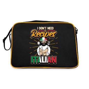 Funny Italian chef chef saying gift - Retro Bag - black/gold - Back