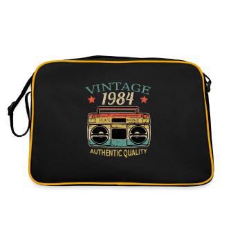 Vintage 1984 Anniversaire Radio Authentic Quality - Sac Retro - noir/or - Dos