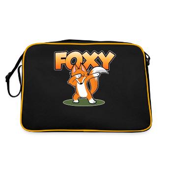 Dab Dabbing Tanzende Disco Foxy Fox - Retro Tasche - Schwarz/Gold - Hinten