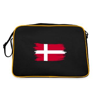 Danemark Drapeau drapeau danois Scandinavie Vacances - Sac Retro - noir/or - Dos