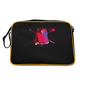 Sewing sewing machine needlework sewer tailor - Retro Bag - black/gold - Back