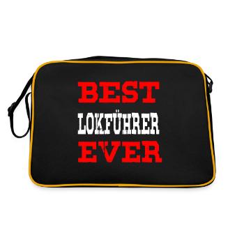 Lokführer Eisenbahner Zug Schaffner Geschenk - Retro Tasche - Schwarz/Gold - Hinten