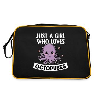 Just A Girl Who Loves Octopuses Cute Costume - Retro Bag - black/gold - Back