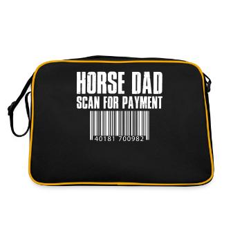 Horse Dad Scan For Payment Funny T Shirt - Retro Bag - black/gold - Back