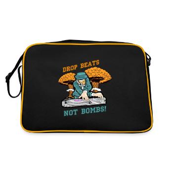 Drop Beats not Bombs DJ Turntable Music - Sac Retro - noir/or - Dos
